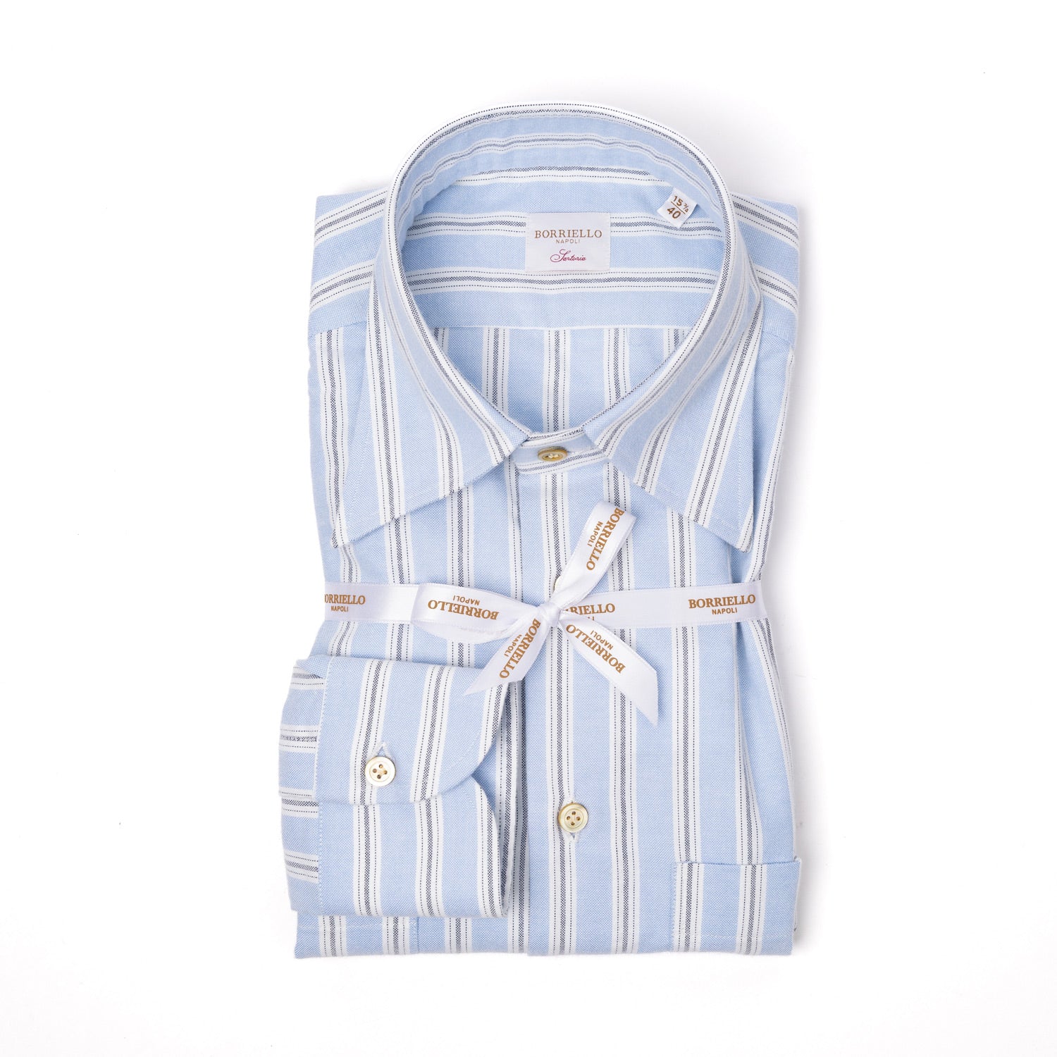 Shirt "Grandi Tasce Soffietto" with Sports Cuff made of pure Cotton - handmade